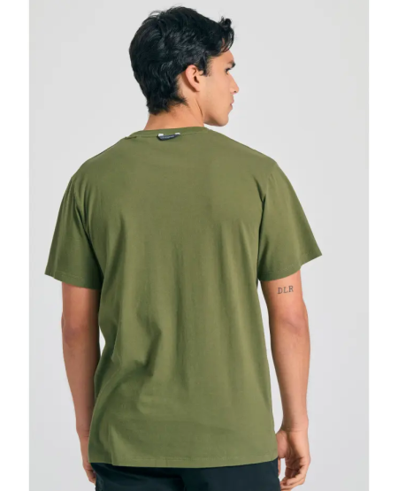 FUNKY BUDDHA T-shirt με Funky Buddha τύπωμα - The essentials FBM011-011-04 KHAKI