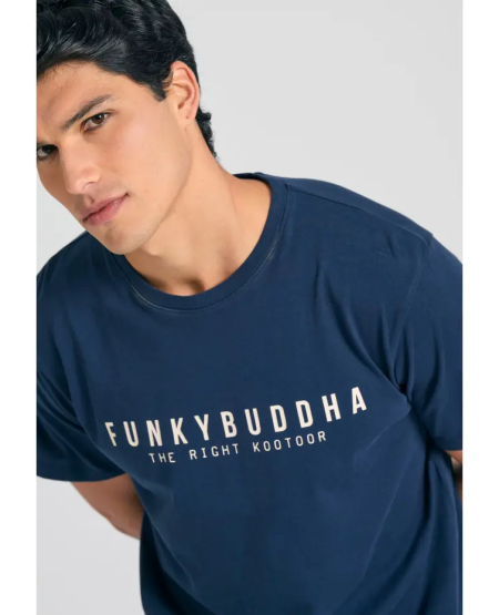FUNKY BUDDHA T-shirt με Funky Buddha τύπωμα - The essentials FBM011-011-04 NAVY