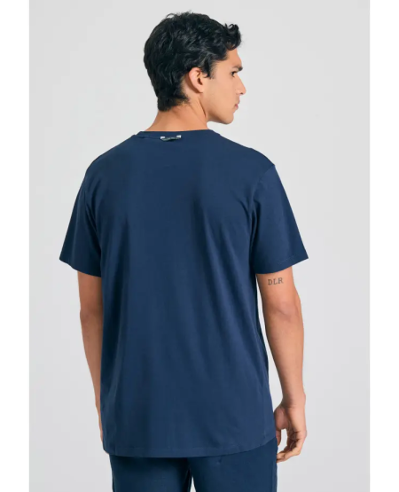 FUNKY BUDDHA T-shirt με Funky Buddha τύπωμα - The essentials FBM011-011-04 NAVY