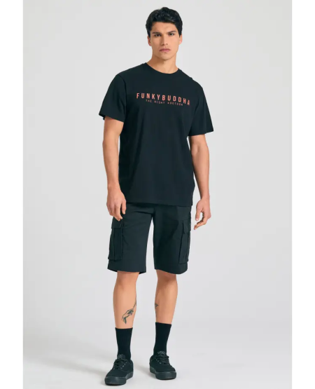 FUNKY BUDDHA T-shirt με Funky Buddha τύπωμα - The essentials FBM011-011-04 BLACK