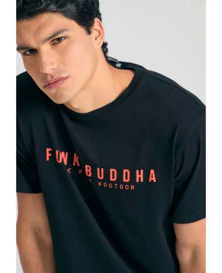 FUNKY BUDDHA T-shirt με Funky Buddha τύπωμα - The essentials FBM011-011-04 BLACK