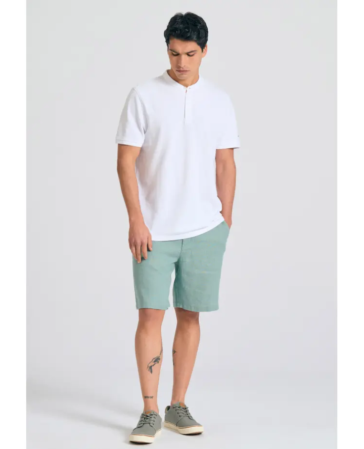 FUNKY BUDDHA Mao neck polo shirt with...