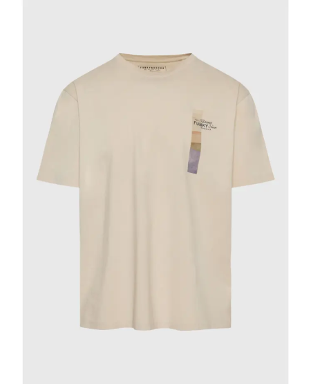 FUNKY BUDDHA Relaxed fit t-shirt με vintage photographic τύπωμα FBM011-330-04 SUGAR