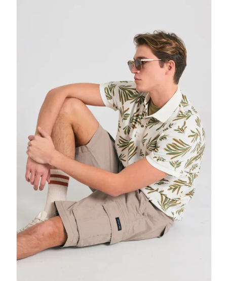 FUNKY BUDDHA Men's cargo shorts - The essentials FBM011-002-03 GREIGE