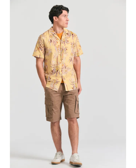 FUNKY BUDDHA Ανδρική cargo βερμούδα - The essentials FBM011-002-03 CIGAR