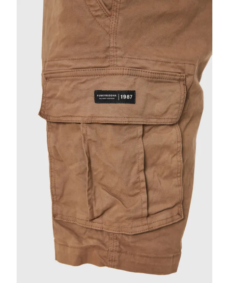 FUNKY BUDDHA Men's cargo shorts - The essentials FBM011-002-03 CIGAR