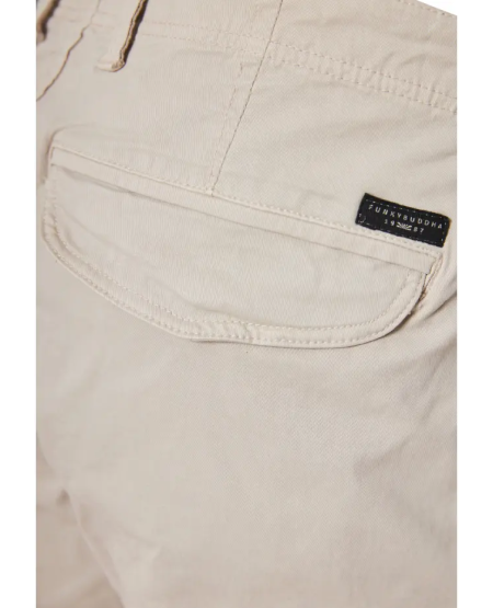 FUNKY BUDDHA Ανδρική cargo βερμούδα - The essentials FBM011-002-03 MIST GREY