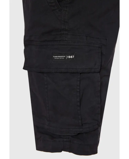 FUNKY BUDDHA Ανδρική cargo βερμούδα - The essentials FBM011-002-03 NAVY