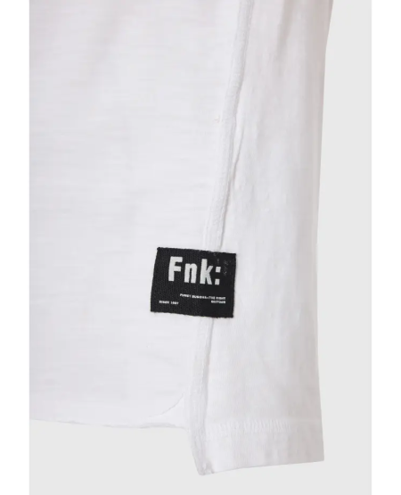 FUNKY BUDDHA Relaxed fit t-shirt with raw edges FBM011-009-04 WHITE