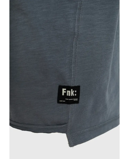 FUNKY BUDDHA Relaxed fit t-shirt with raw edges FBM011-009-04 STEEL GREY