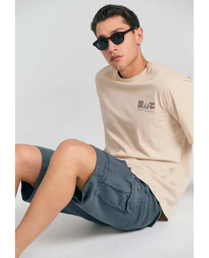 FUNKY BUDDHA Loose fit linen blend...