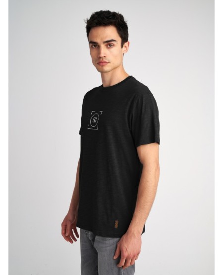 STAFF JEANS Jack Βαμβακερή Μπλούζα Με Κοντό Μανίκι 64-011.053.Ν0090 BLACK
