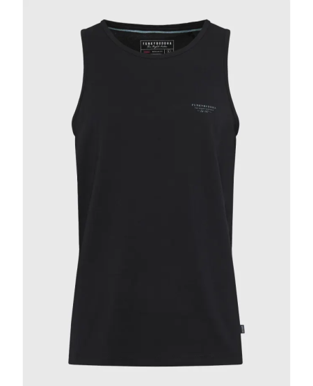 FUNKY BUDDHA Ανδρικό tank top με logo στο στήθος FBM011-003-04 BLACK