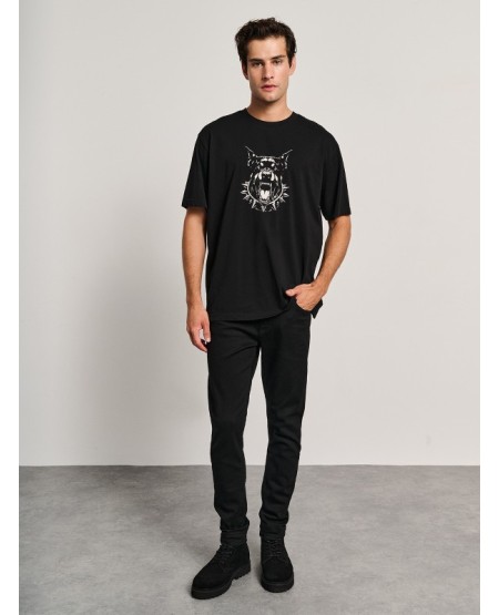 STAFF JEANS Ανδρικό Βαμβακερό Μπλουζάκι Χαλαρή Εφαρμογή Κοντό Μανίκι FADE 64-016.054.N0000