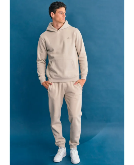 FUNKY BUDDHA Ανδρικό jogger παντελόνι φόρμας FBM012-050-02 GREIGE