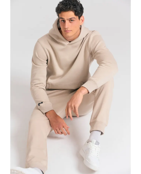 FUNKY BUDDHA Ανδρικό jogger παντελόνι φόρμας FBM012-050-02 GREIGE