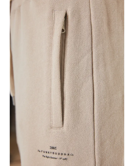 FUNKY BUDDHA Ανδρικό jogger παντελόνι φόρμας FBM012-050-02 GREIGE