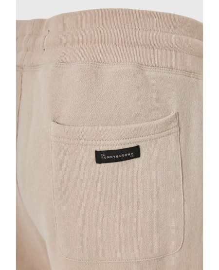 FUNKY BUDDHA Ανδρικό jogger παντελόνι φόρμας FBM012-050-02 GREIGE
