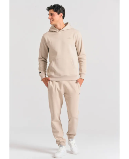 FUNKY BUDDHA Solid overhead hoodie - The Essentials FBM012-002-06 GREIGE
