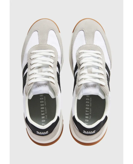 FUNKY BUDDHA Ανδρικά suede sneakers FBM012-020-08 WHITE