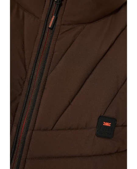 FUNKY BUDDHA Men's vest quilted jacket FBM012-001-01 ESPRESSO