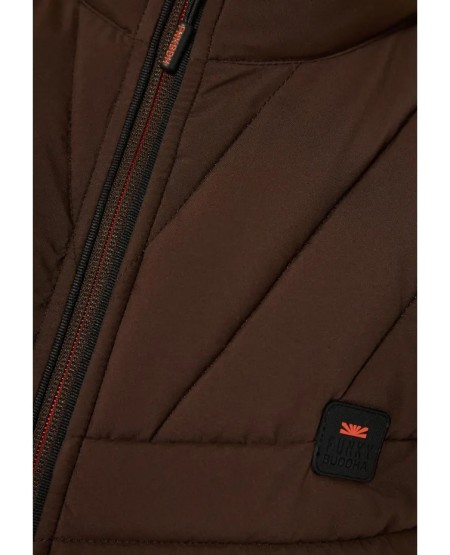 FUNKY BUDDHA Men's vest quilted jacket FBM012-001-01 ESPRESSO