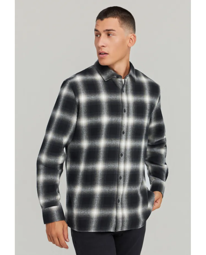 FUNKY BUDDHA Men's plaid shirt with...