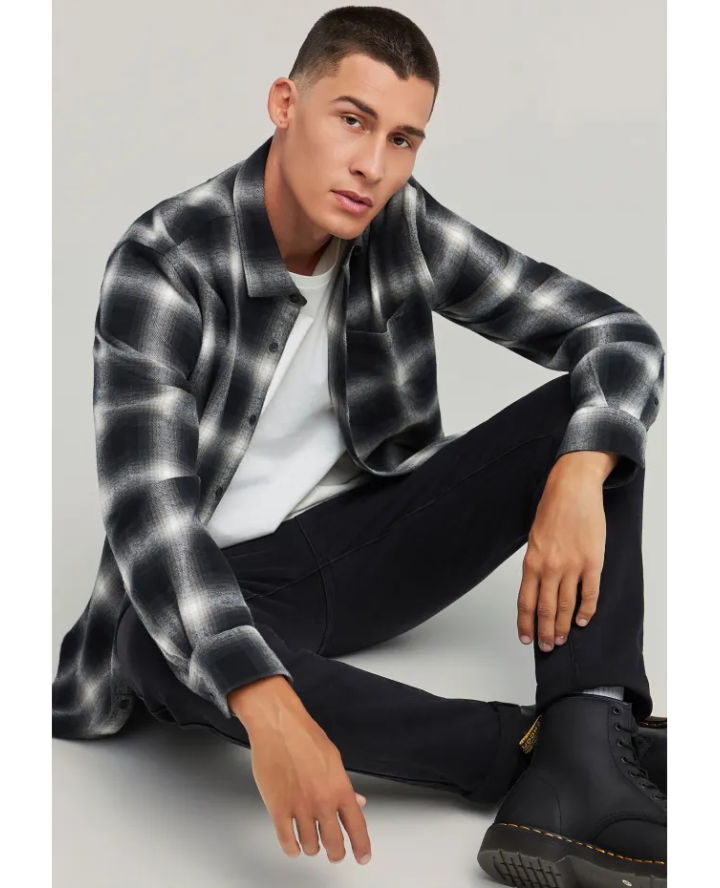 FUNKY BUDDHA Men's plaid shirt with...