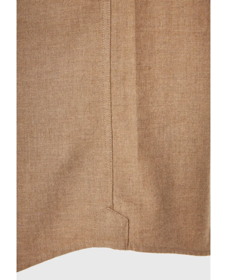 FUNKY BUDDHA Ανδρικό oxford πουκάμισο με button-down γιακά - The Essentials FBM012-046-05 CIGAR MEL FW25/26
