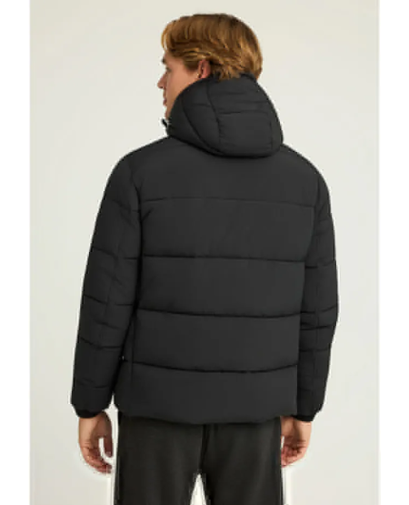 FUNKY BUDDHA Ανδρικό puffer μπουφάν με κουκούλα FBM012-031-01 BLACK FW25/26