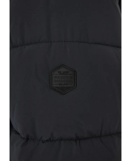 FUNKY BUDDHA Ανδρικό puffer μπουφάν με κουκούλα FBM012-031-01 BLACK FW25/26