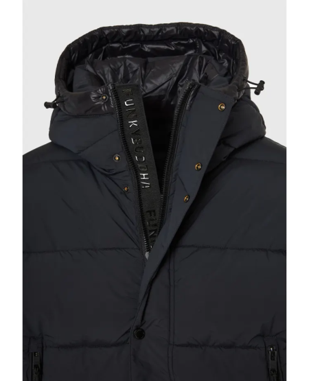 FUNKY BUDDHA Ανδρικό puffer μπουφάν με κουκούλα FBM012-031-01 BLACK FW25/26