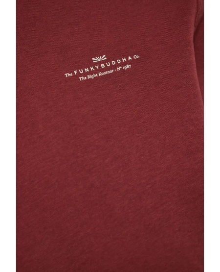 FUNKY BUDDHA Ανδρικό φούτερ με τυπωμένο logo - The essentials FBM012-003-06 MAROON FW25/26