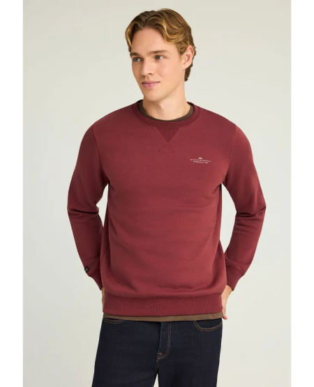 FUNKY BUDDHA Ανδρικό φούτερ με τυπωμένο logo - The essentials FBM012-003-06 MAROON FW25/26