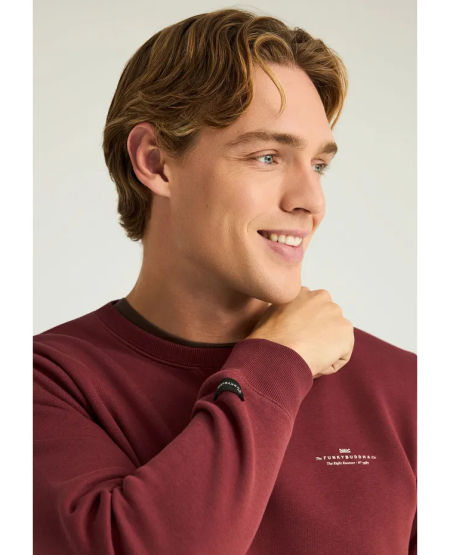 FUNKY BUDDHA Ανδρικό φούτερ με τυπωμένο logo - The essentials FBM012-003-06 MAROON FW25/26