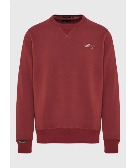 FUNKY BUDDHA Ανδρικό φούτερ με τυπωμένο logo - The essentials FBM012-003-06 MAROON FW25/26
