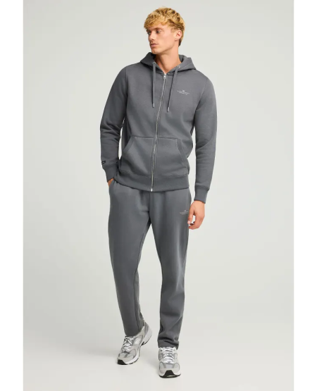FUNKY BUDDHA Ανδρική φούτερ ζακέτα με κουκούλα- The essentials FBM012-001-06 DK GREY FW25/26