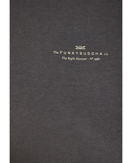 FUNKY BUDDHA Ανδρική φούτερ ζακέτα με κουκούλα- The essentials FBM012-001-06 DK GREY FW25/26