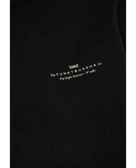 FUNKY BUDDHA Ανδρική φούτερ ζακέτα με κουκούλα- The essentials FBM012-001-06 BLACK FW25/26