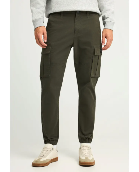 FUNKY BUDDHA Ανδρικό regular fit cargo παντελόνι με cuffed τελείωμα FBM012-030-02 FOREST NIGHT