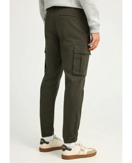 FUNKY BUDDHA Ανδρικό regular fit cargo παντελόνι με cuffed τελείωμα FBM012-030-02 FOREST NIGHT