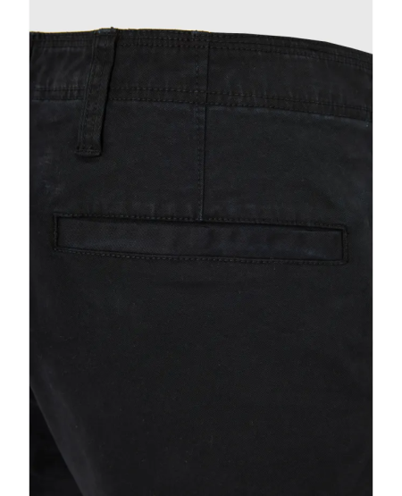 FUNKY BUDDHA Ανδρικό regular fit cargo παντελόνι με cuffed τελείωμα FBM012-030-02 BLACK