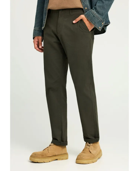 FUNKY BUDDHA Ανδρικό chino παντελόνι - The essentials FBM012-001-02 FOREST NIGHT FW25/26