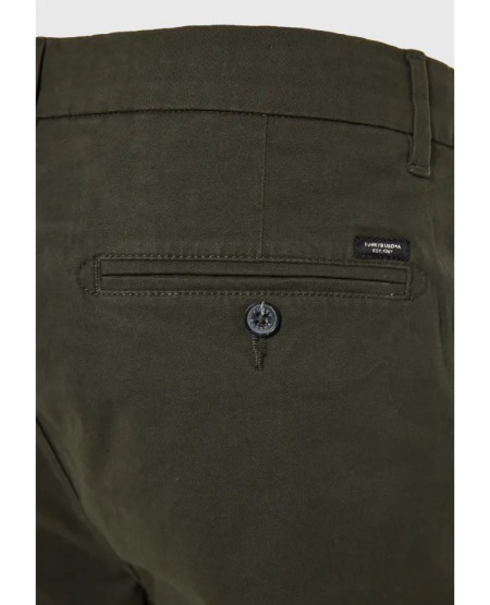 FUNKY BUDDHA Ανδρικό chino παντελόνι - The essentials FBM012-001-02 FOREST NIGHT FW25/26