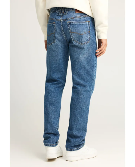 FUNKY BUDDHA Straight fit τζιν παντελόνι με washed effects FBM012-080-02 MD BLUE FW25/26