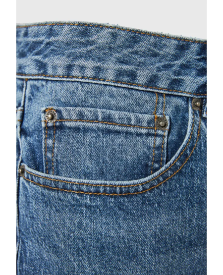 FUNKY BUDDHA Straight fit τζιν παντελόνι με washed effects FBM012-080-02 MD BLUE FW25/26