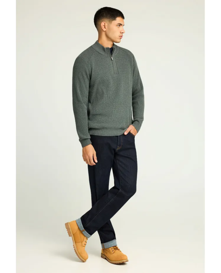 FUNKY BUDDHA Ανδρικό half-zip πλεκτό...