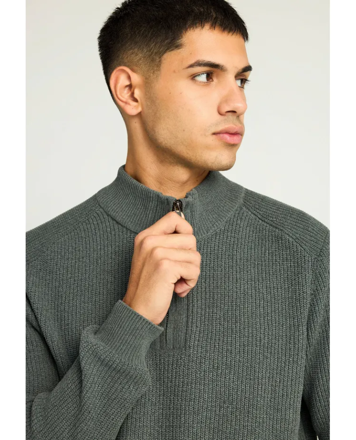 FUNKY BUDDHA Ανδρικό half-zip πλεκτό...