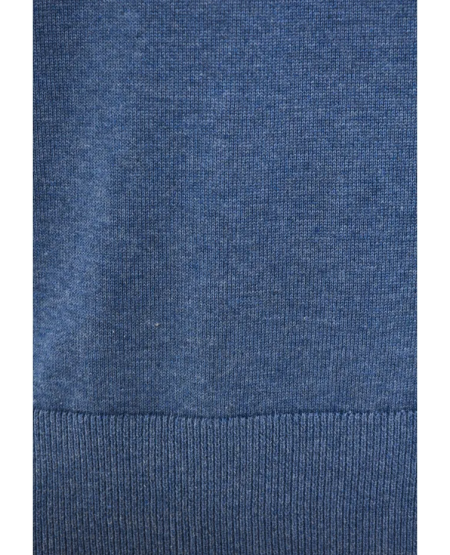 FUNKY BUDDHA Ανδρικό βαμβακερό πουλόβερ - The essentials FBM012-001-09 INDIGO MEL