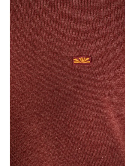 FUNKY BUDDHA Ανδρικό βαμβακερό πουλόβερ - The essentials FBM012-001-09 HENNA BROWN MEL